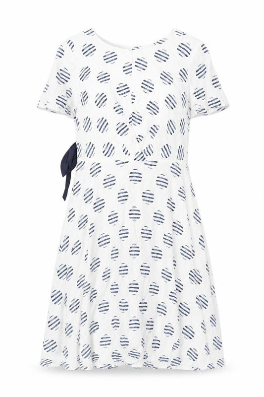 Front view of Mint Velvet Women's White Polka Dot Dress -, size 12