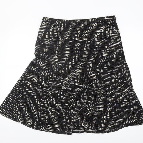 Marks and Spencer Women’s Black Geometric A-Line Skirt, Size 16
