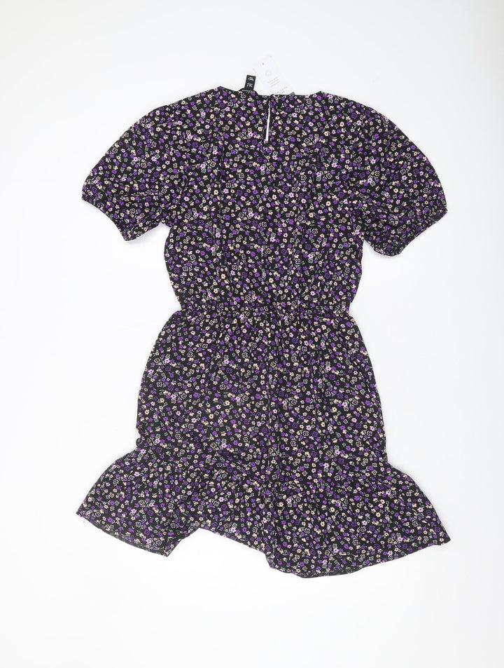 New Look Girls Multicoloured Fit & Flare Floral Dress Size L