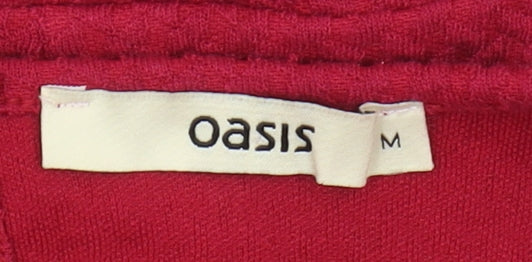 Oasis Women Red Blouse M Crochet Detail Sleeveless