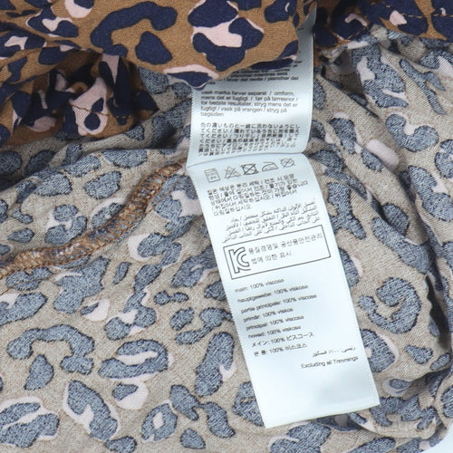 Joules Women's Brown Animal Print A-Line Midi Dress 12