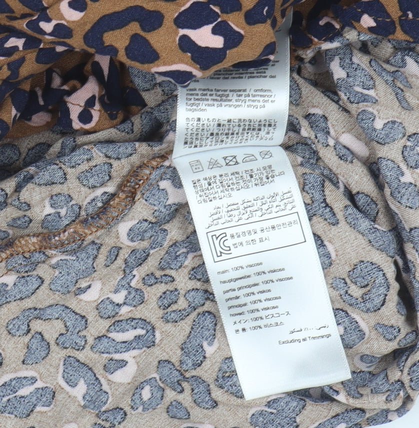 Joules Women's Brown Animal Print A-Line Midi Dress 12