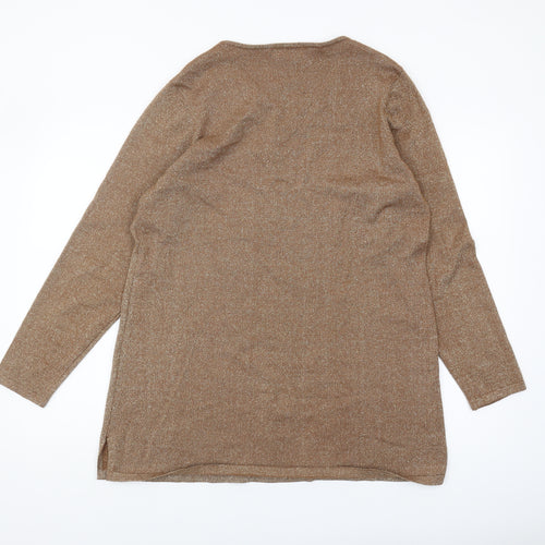 Michele Hope Women's Brown V-Neck Pullover Jumper Size 18