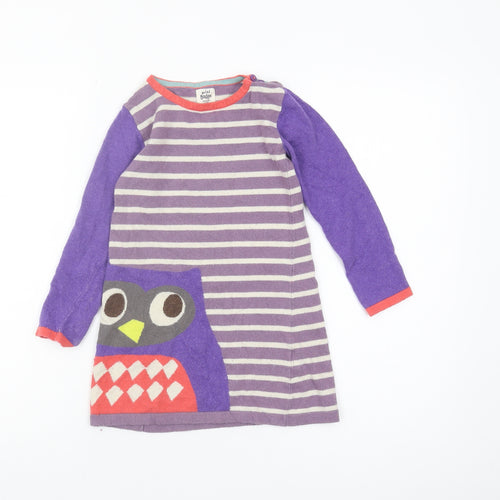 Mini Boden Girls Purple Striped Tunic Jumper 5-6 Years
