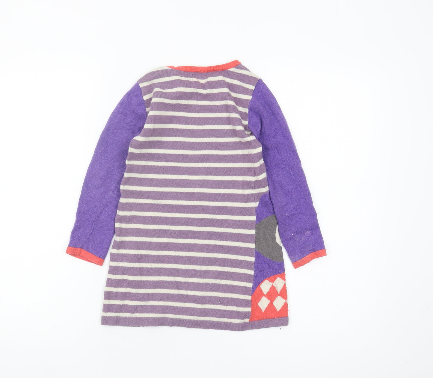 Mini Boden Girls Purple Striped Tunic Jumper 5-6 Years