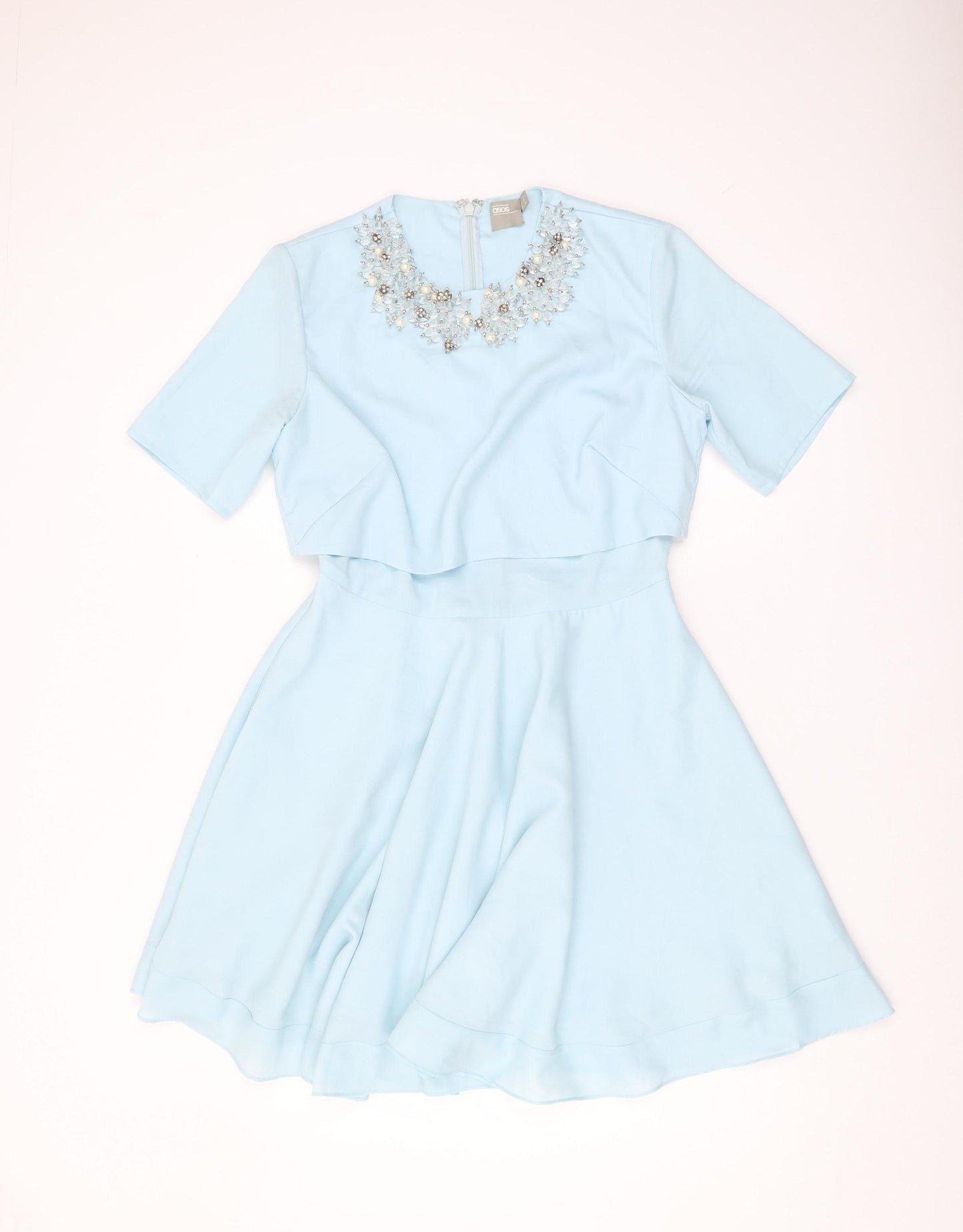 ASOS Women's Blue Fit & Flare Dress Size 12