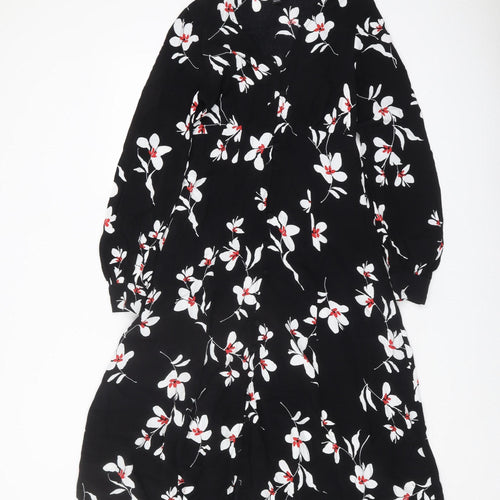 New Look Women's Black Floral Dress Size 8