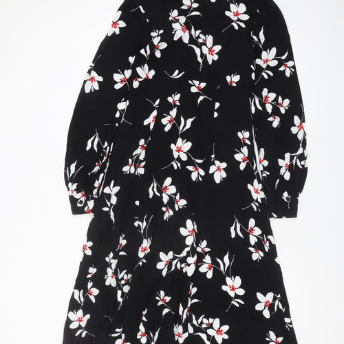 New Look Women's Black Floral Dress Size 8