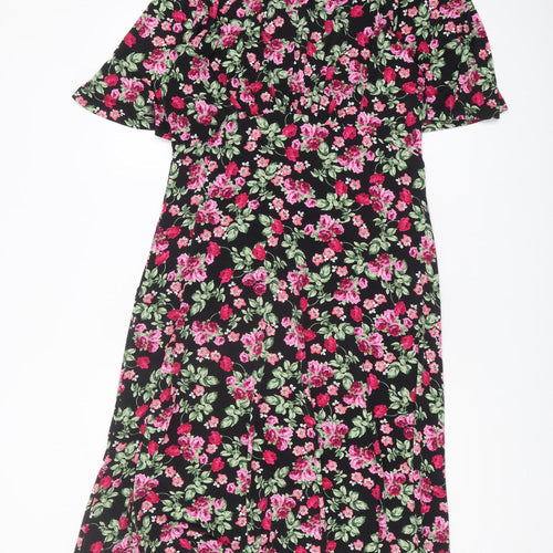 Dusk Women's Multicoloured Floral Midi A-Line Dress