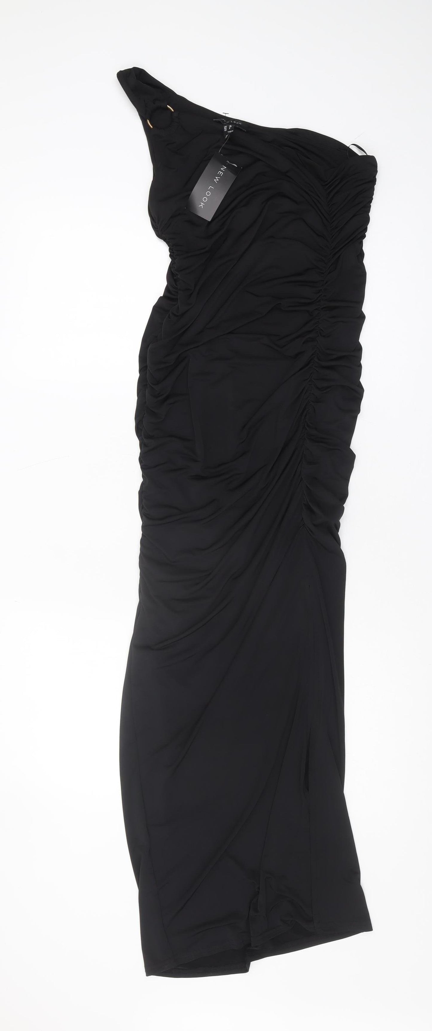 New Look Women's Black Midi Asymmetric Dress Size 12