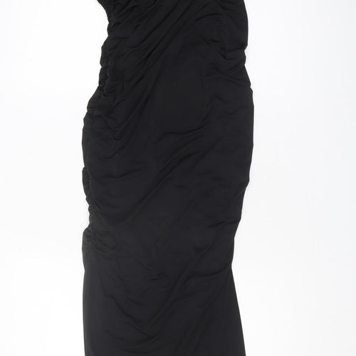 New Look Women's Black Midi Asymmetric Dress Size 12