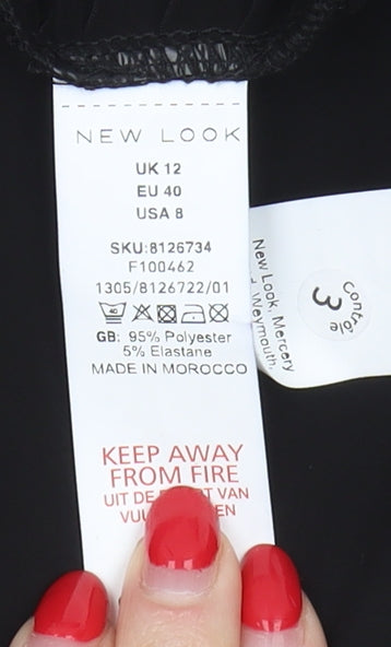 New Look Women's Black Midi Asymmetric Dress Size 12