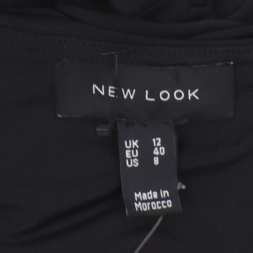 New Look Women's Black Midi Asymmetric Dress Size 12