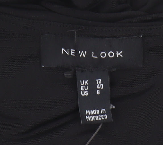 New Look Women's Black Midi Asymmetric Dress Size 12