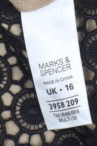 Marks and Spencer Women's Black Lace Pencil Skirt Size 16
