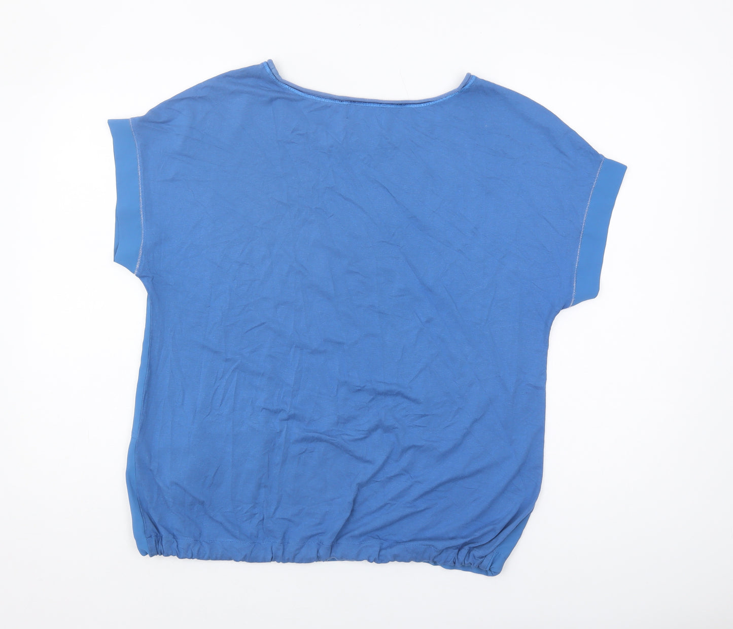 Monari Women's Blue Blouse, Size 12, Short Sleeve