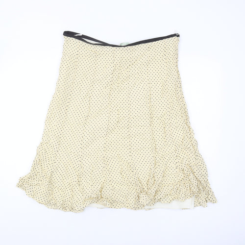 Marks and Spencer Women's Ivory Polka Dot Skirt, Size 14