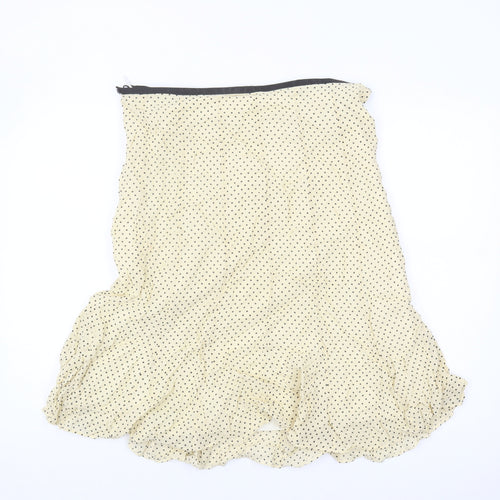 Marks and Spencer Women's Ivory Polka Dot Skirt, Size 14