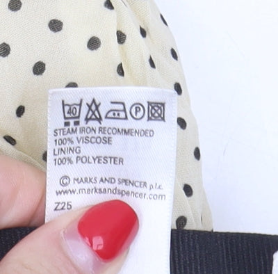 Marks and Spencer Women's Ivory Polka Dot Skirt, Size 14