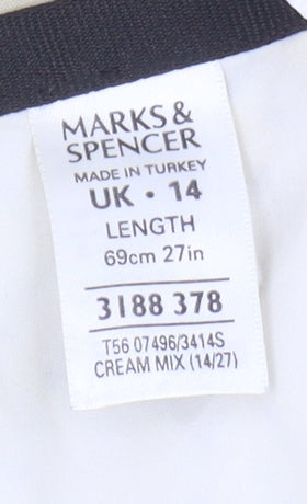 Marks and Spencer Women's Ivory Polka Dot Skirt, Size 14
