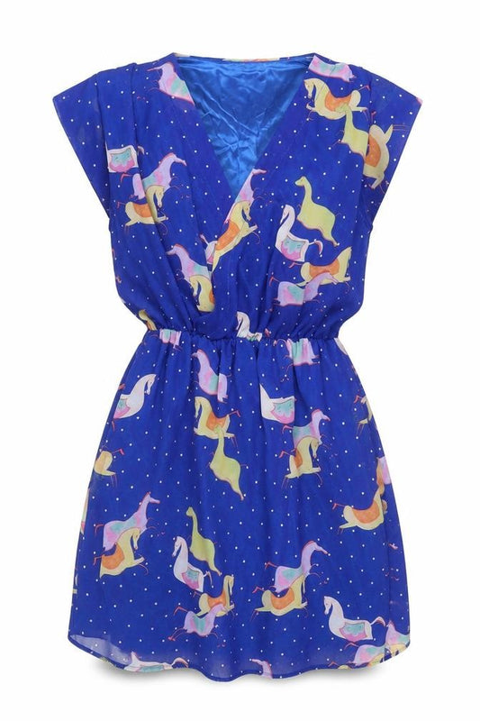 Front view of Shikha London women’s s multicoloured wrap dress