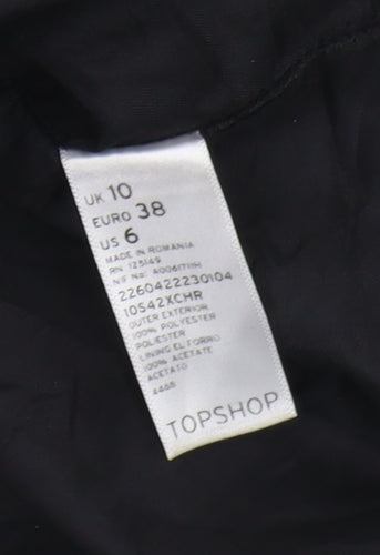 Topshop Women's Black Animal Print Shift Dress UK 10