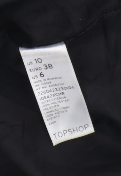 Topshop Women's Black Animal Print Shift Dress UK 10