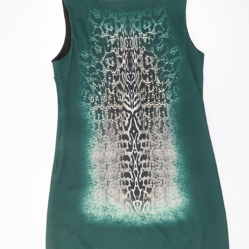 Boske Women's Green Animal Print Sleeveless Dress