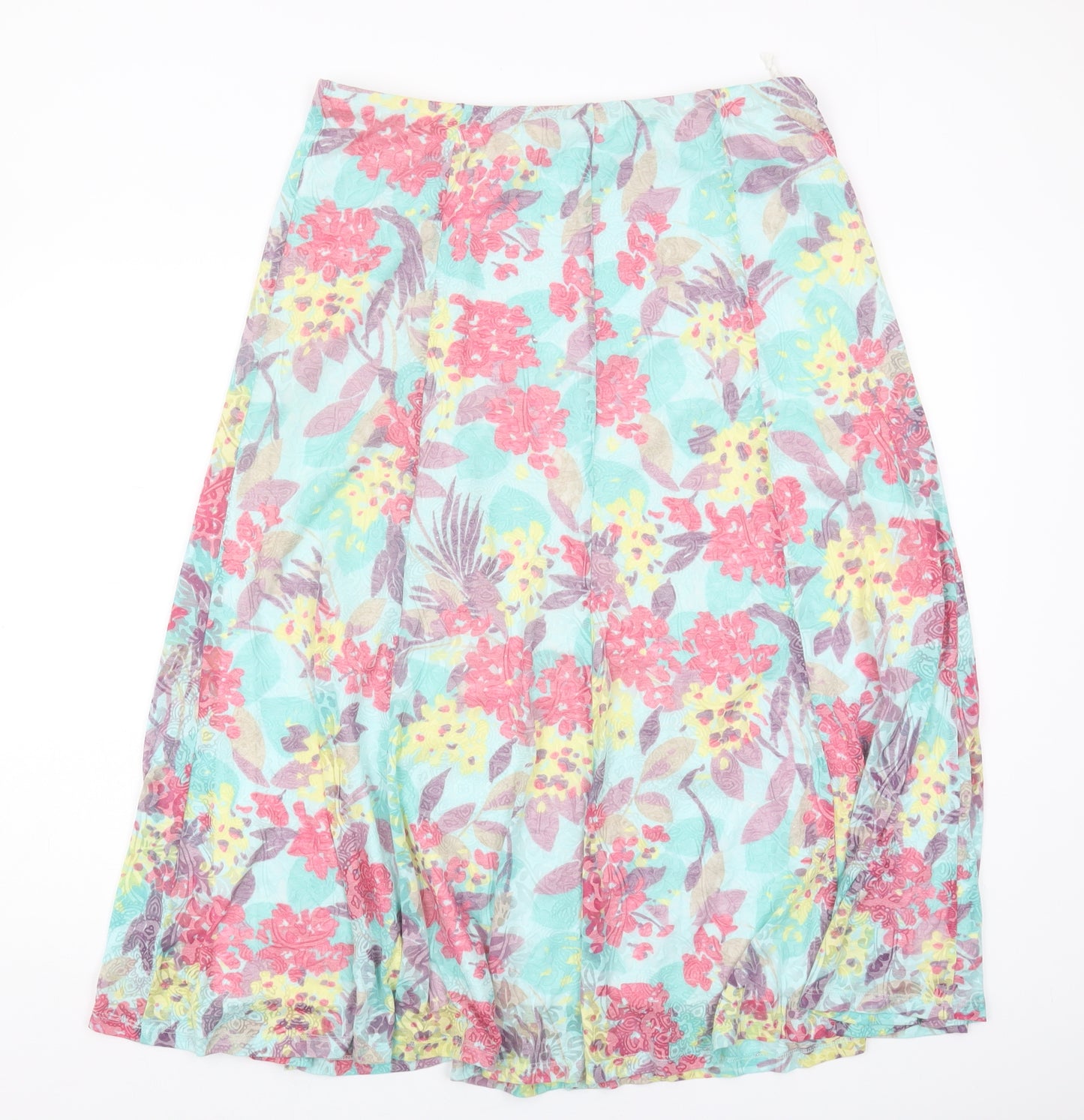 Marks and Spencer Women's Floral Midi Skirt, Size 14, A-Line Style