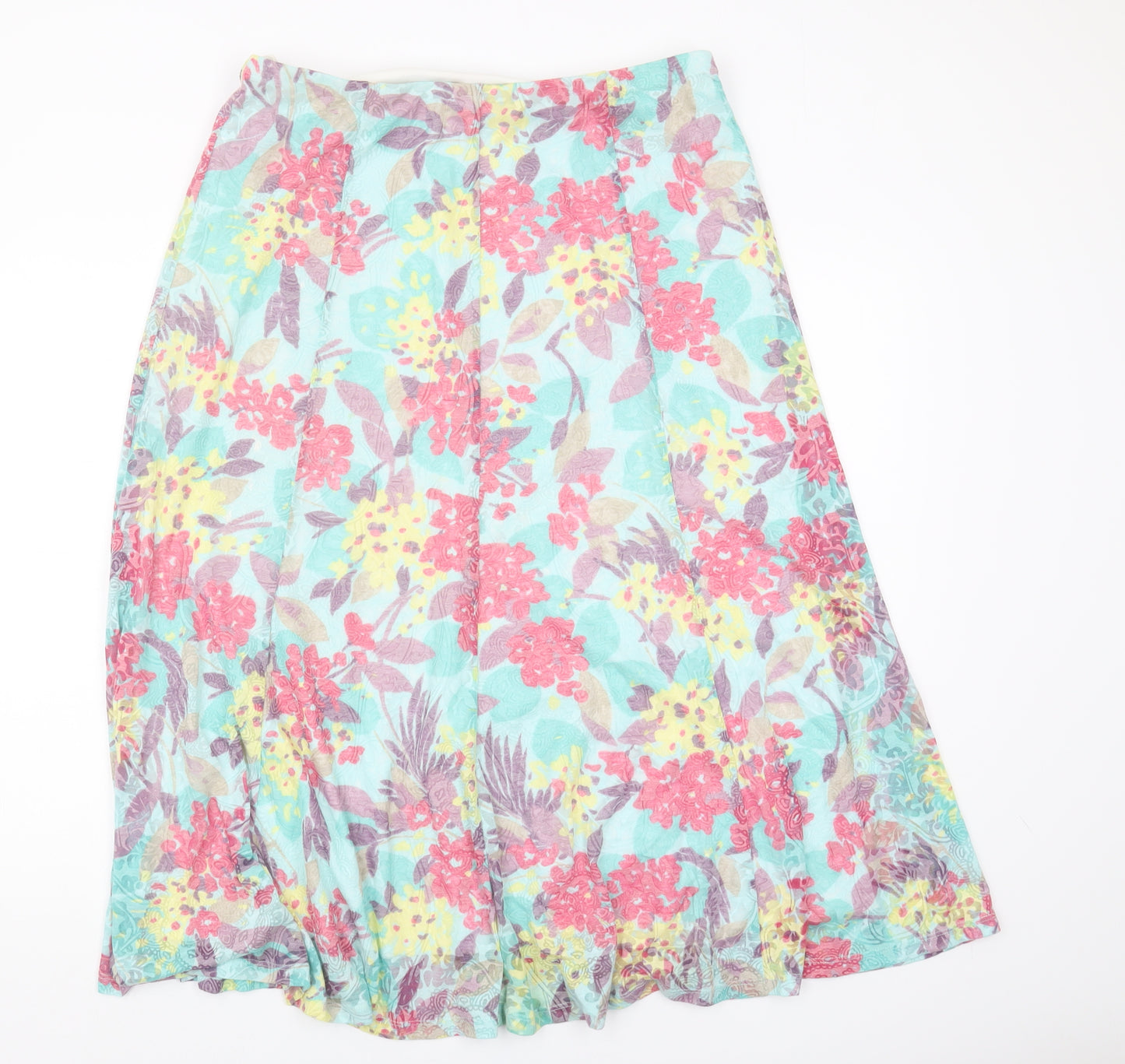 Marks and Spencer Women's Floral Midi Skirt, Size 14, A-Line Style