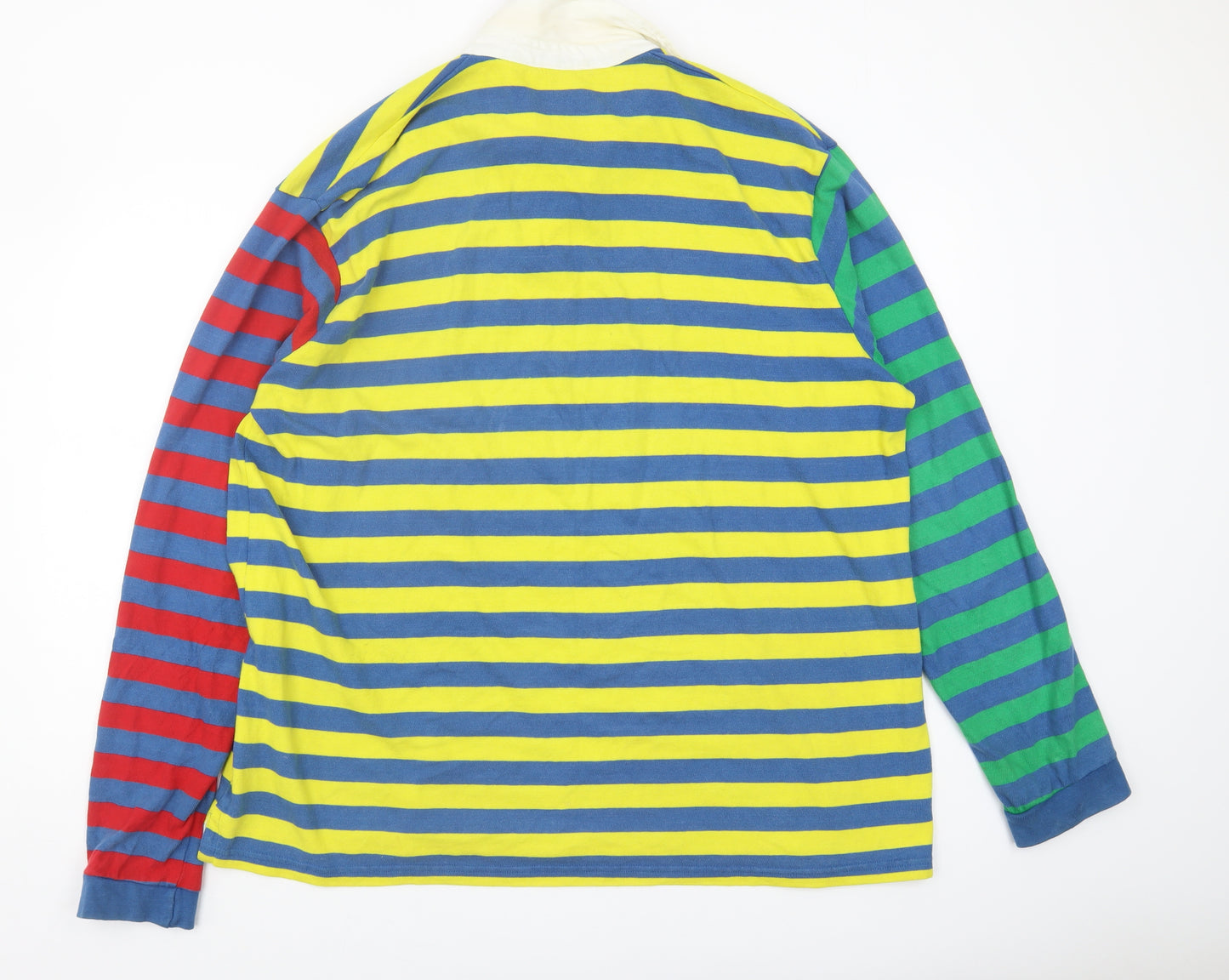 iets frans Men's Multicoloured Striped Polo Shirt M