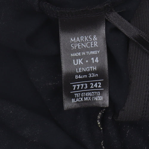 Marks and Spencer Floral Black Skirt Size 14 Viscose