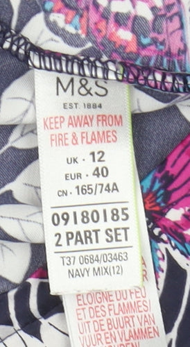 Marks and Spencer Women's Multicoloured Size 12 Floral Sleep Shorts