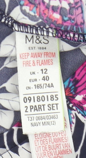 Marks and Spencer Women's Multicoloured Size 12 Floral Sleep Shorts