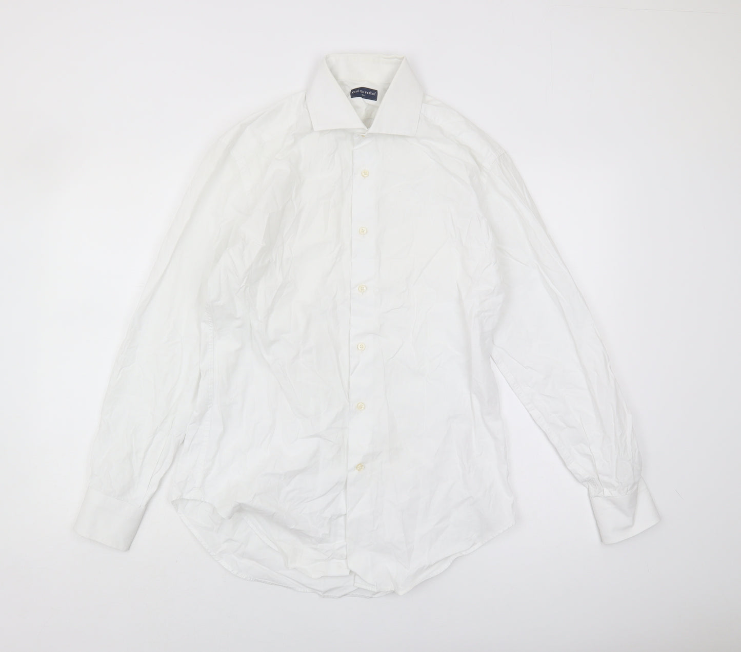 Désirée Men's White Casual Cotton Button-Up Shirt