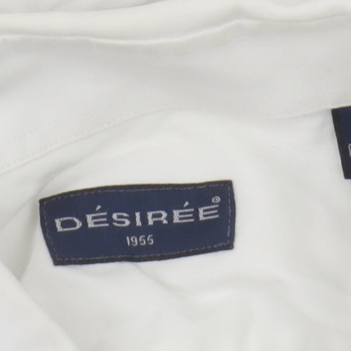 Désirée Men's White Casual Cotton Button-Up Shirt