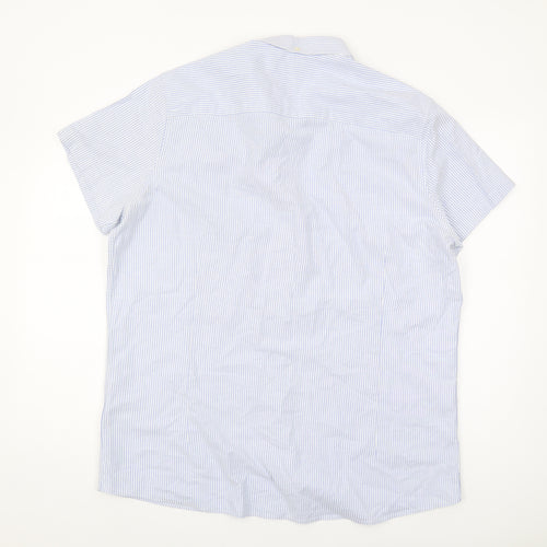 Next Men's Blue XL Striped Button-Up Shirt Casual