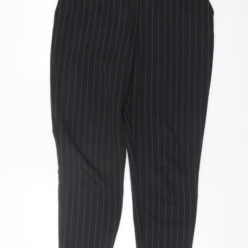 New Look Women's Black Striped Trousers, Size 12