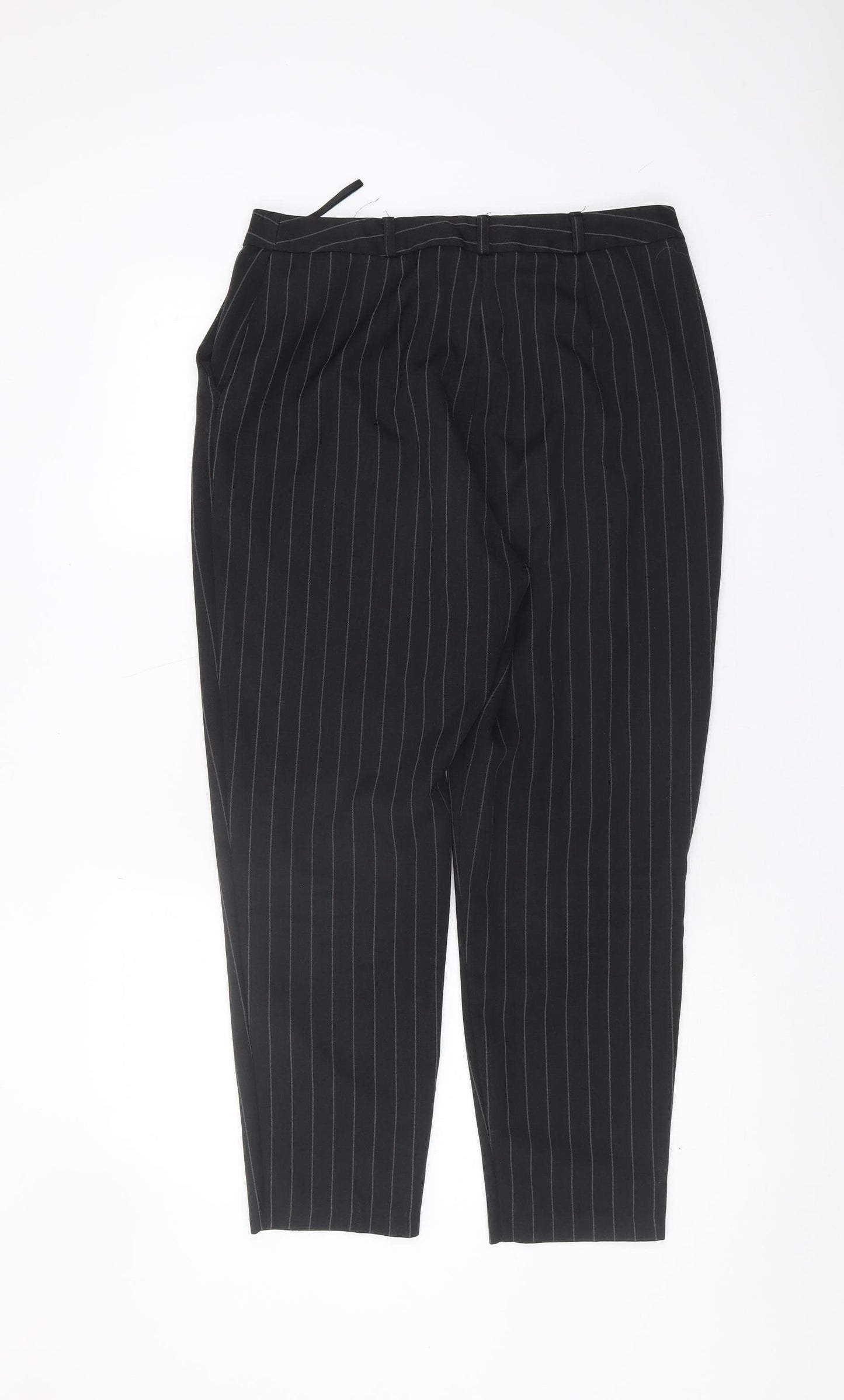 New Look Women's Black Striped Trousers, Size 12