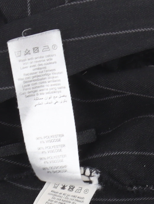 New Look Women's Black Striped Trousers, Size 12