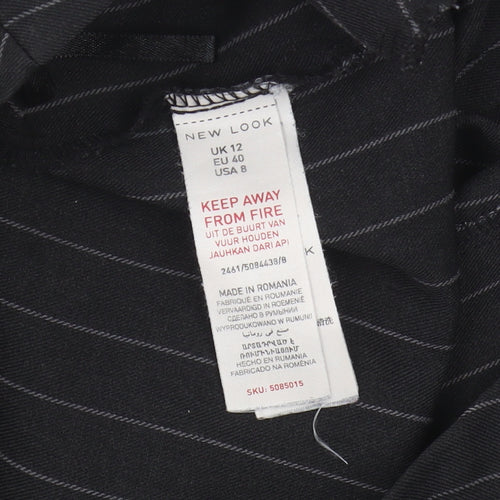 New Look Women's Black Striped Trousers, Size 12