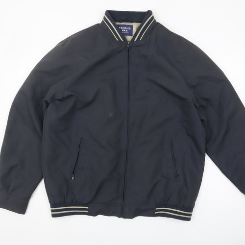 Premier Man Men's Blue Varsity Jacket L