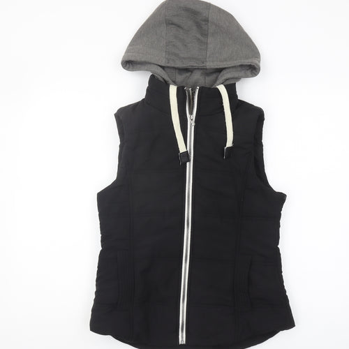 New Look Women's Black Hooded Padded Waistcoat Size 10