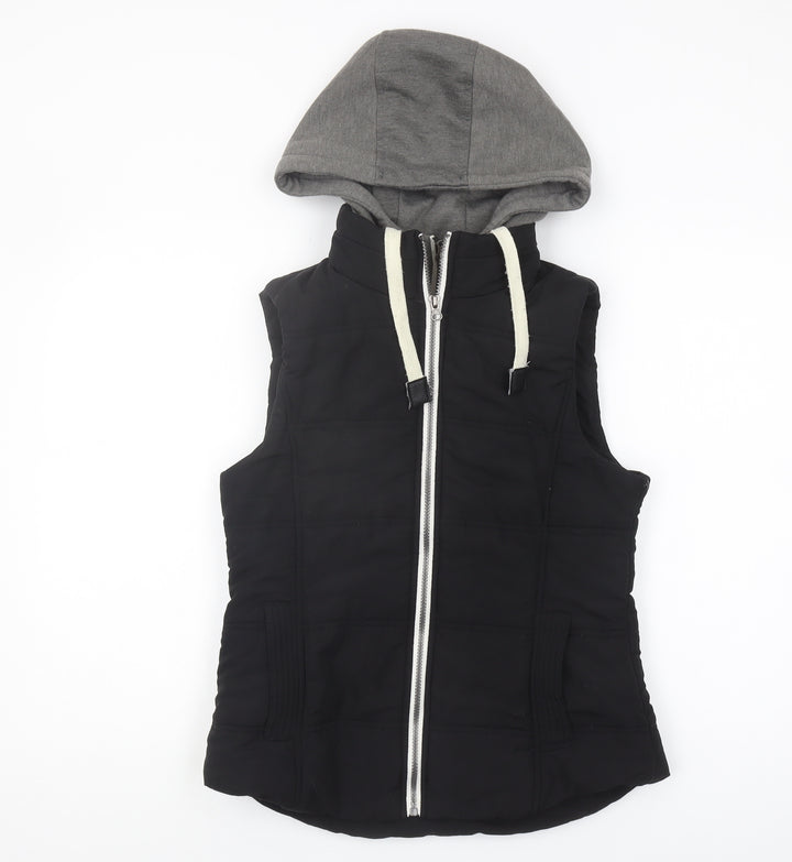 New Look Women's Black Hooded Padded Waistcoat Size 10
