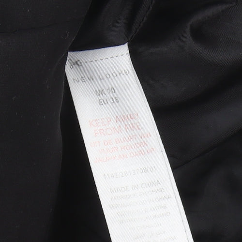 New Look Women's Black Hooded Padded Waistcoat Size 10