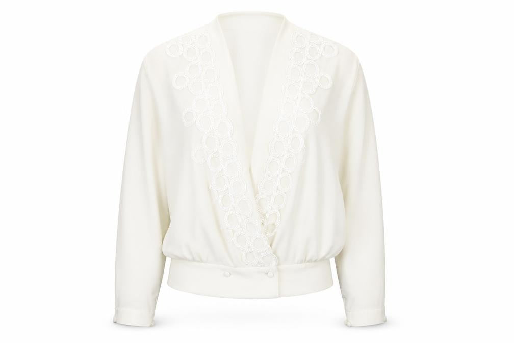 Front view of Windsmoor Women's Ivory Blouse, size 12, Long Sleeve