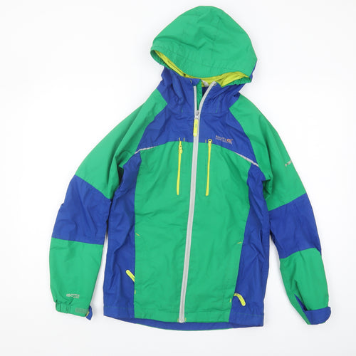 Regatta Boys Green Blue Puffer Jacket Hooded 11-12 Years