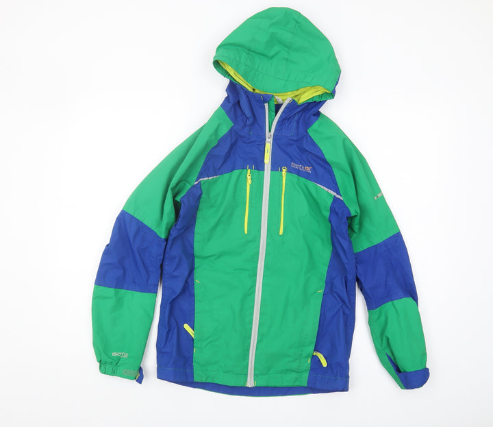 Regatta Boys Green Blue Puffer Jacket Hooded 11-12 Years