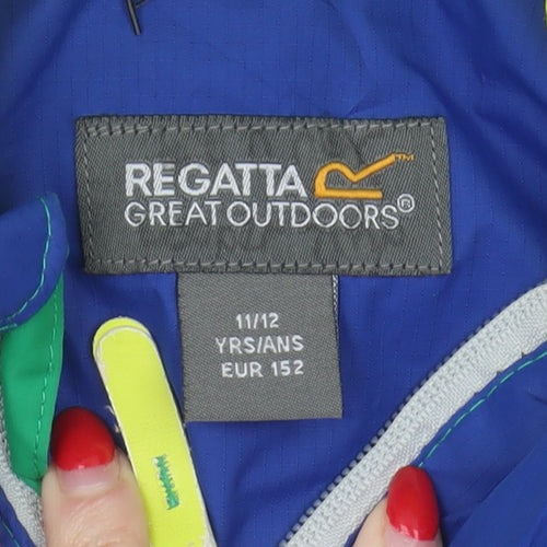 Regatta Boys Green Blue Puffer Jacket Hooded 11-12 Years