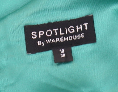 Warehouse Green A-Line Halter Dress Size 10 for Women